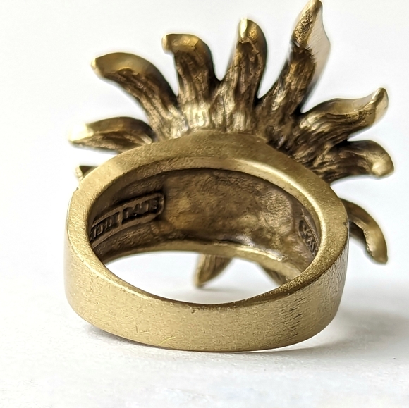 Signed HEIDI DAUS "Sublime Star" Black Statement Ring w/ Rhinestones Size 6.5 - Picture 8 of 12